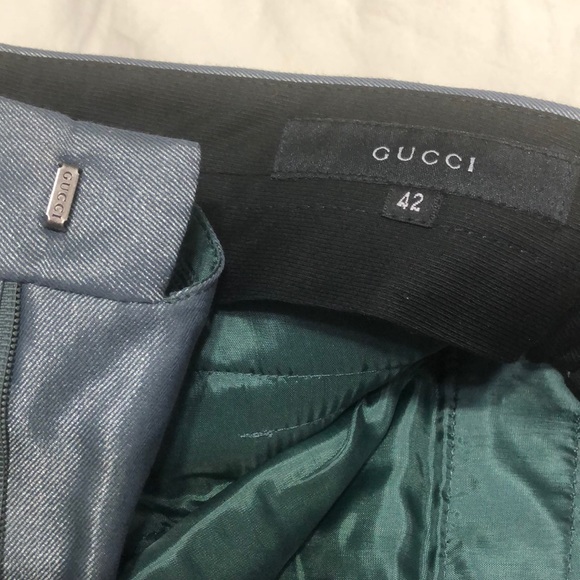 Gucci green/gold Metallic Trouser pants - Picture 12 of 13